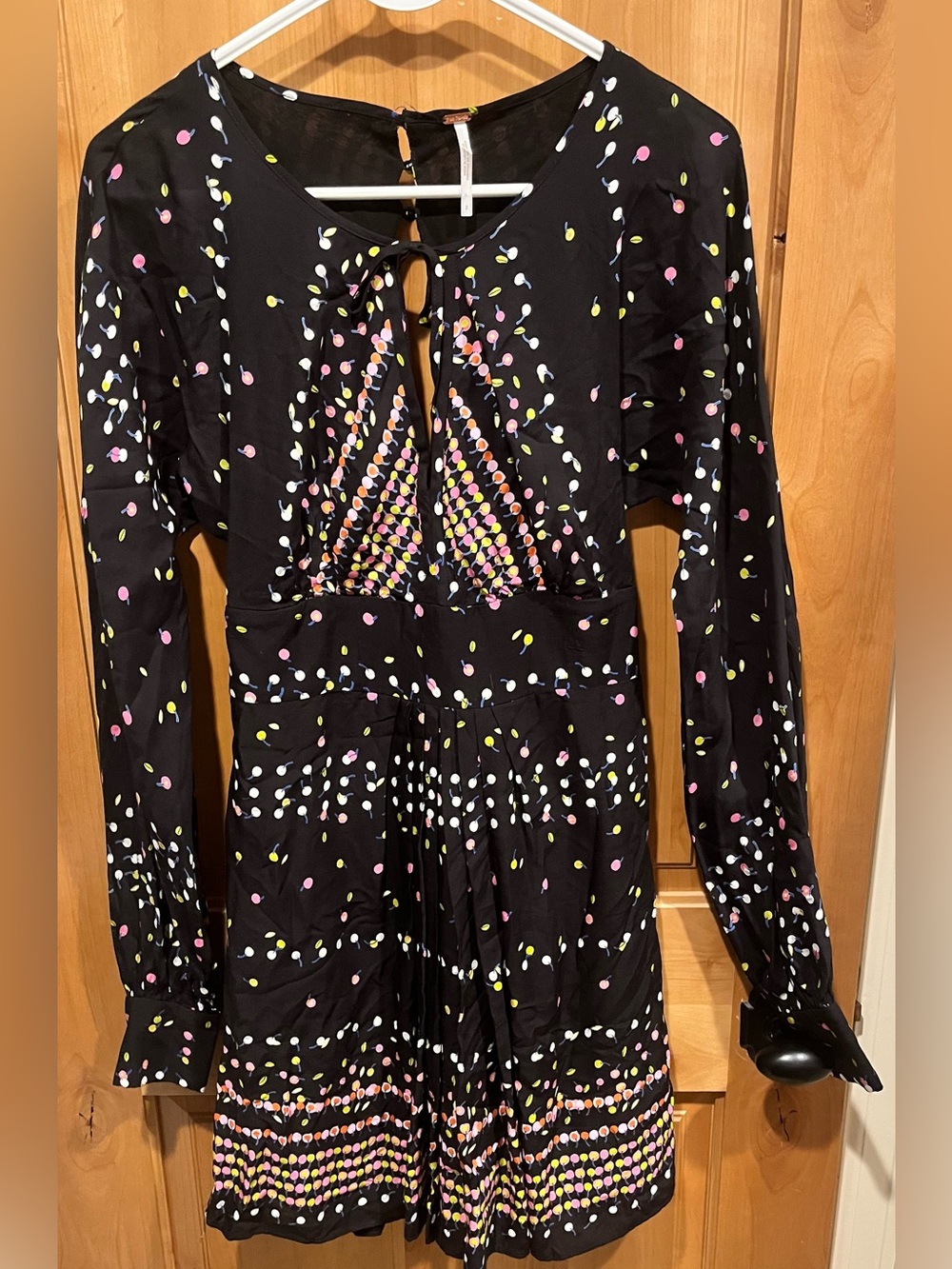 Free People Black Long-Sleeve Coryn  Mini Dress